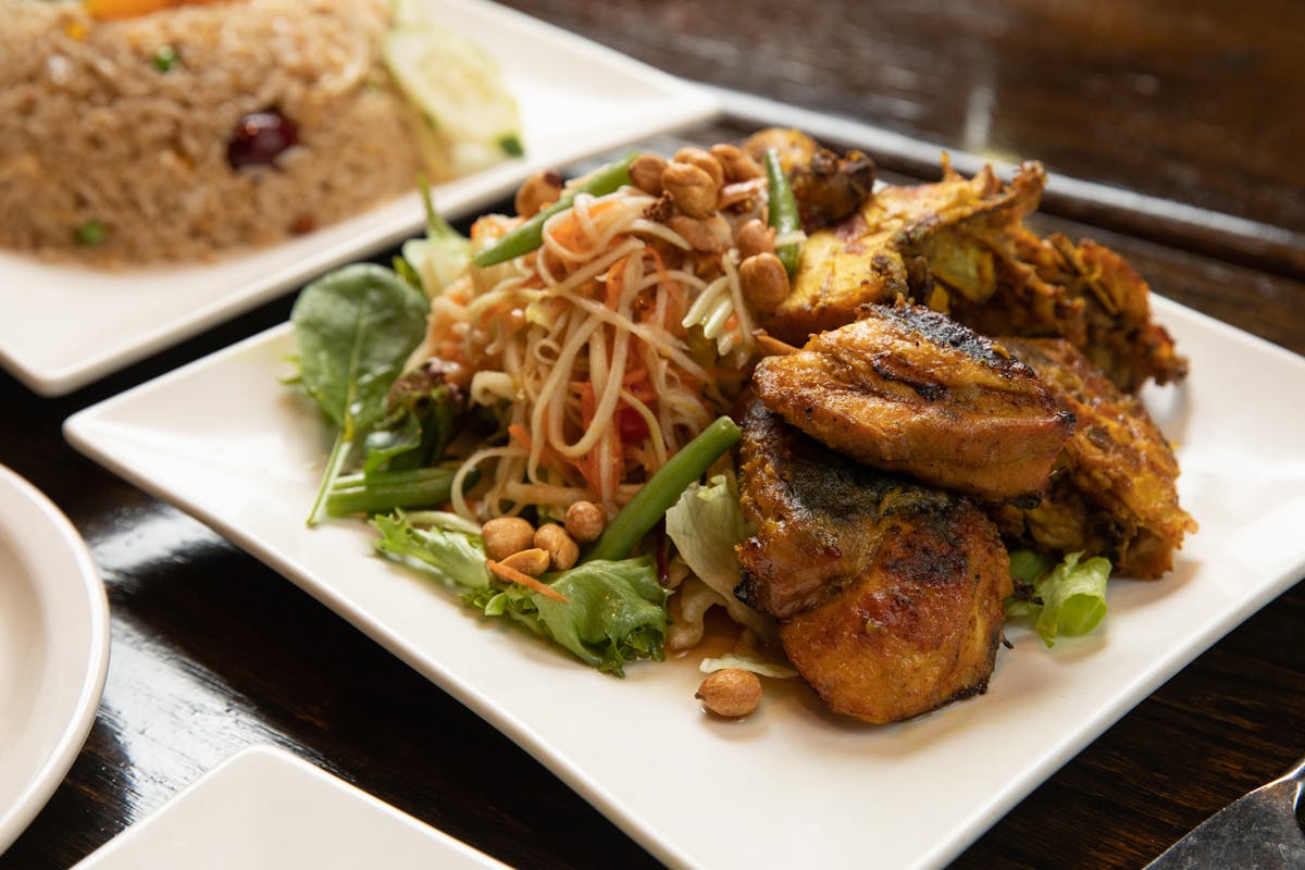 a plate of food on a table